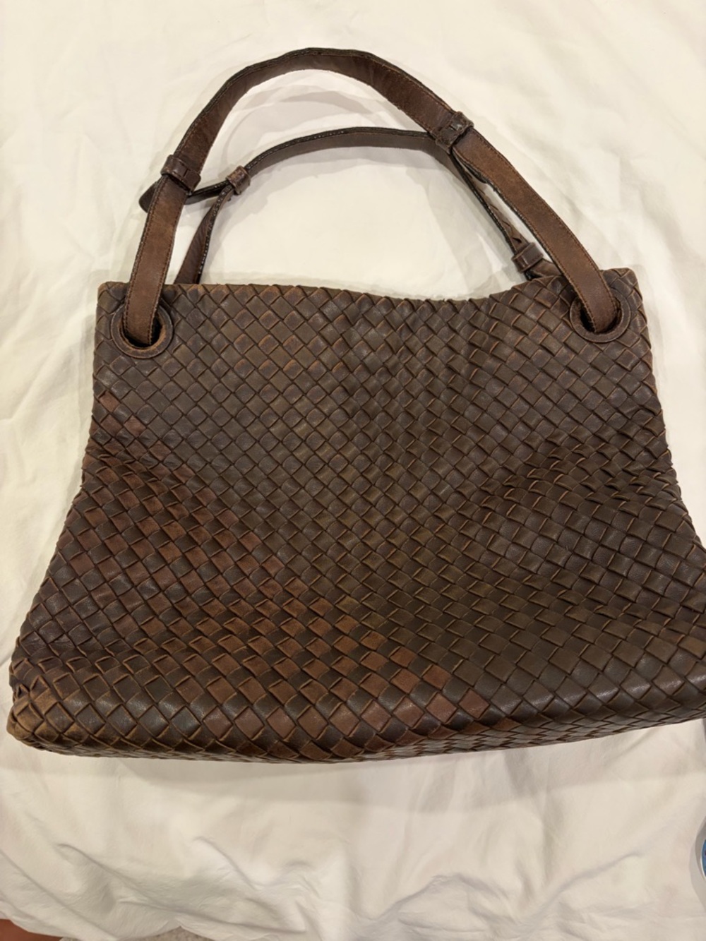 Bottega Veneta Intrecciato shoulder bag tote Dark Brown authentic
